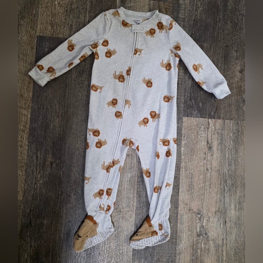 Toddler 1-Piece Lion Fleece Footie Pajamas SIZE 24 Months
